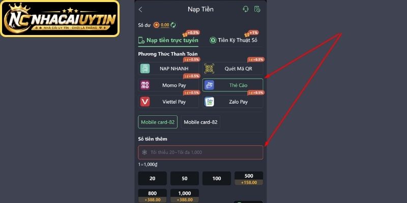 Hướng dẫn nạp tiền 789K bằng thẻ cào điện thoại